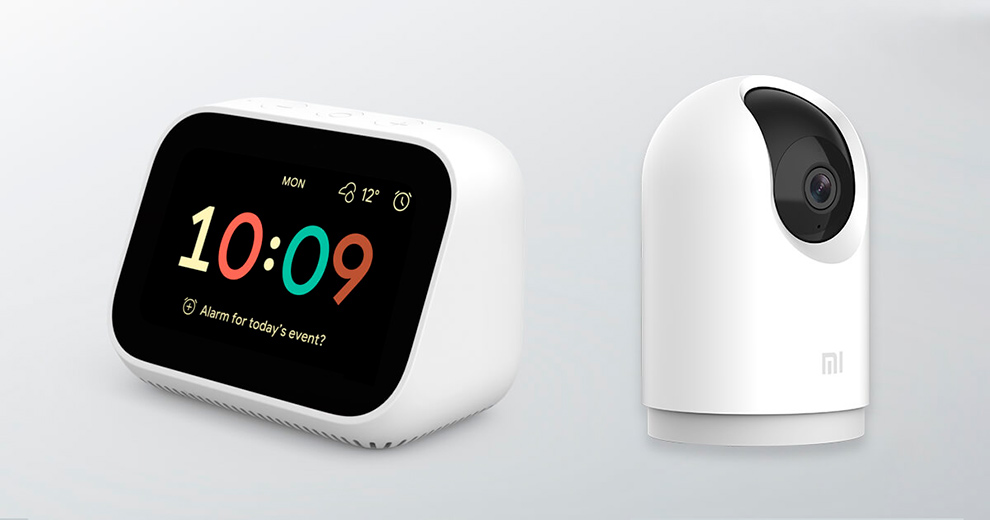 Умный будильник Xiaomi Mi Smart Clock и камера видеонаблюдения Xiaomi Mi 360 Home Security Camera 2K Pro